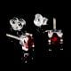 92.5 Sterling Silver Earrings Garnet Semi Precious Gemstone Stud Earrings