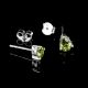 92.5 Sterling Silver Earrings Semi Precious Green Chyrsolite Gemstone Stud Earrings