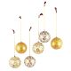 Hand Painted Paper Mache Balls with Multicolored Leaves And Motifs(Set Of 6)
