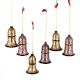 Black Purple Handmade Bell Paper Mache Christmas Ornaments (Set Of 6)