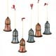 Handmade Paper Mache Bell Christmas Ornaments  Home Decoration Hanging (Set OF 6)