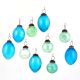 Set Of 10 Glass Christmas Ornament Different Shades of Blue In Assorted  Shapes