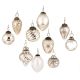 Set of 10 Silver Glass Christmas Ornaments Twinkling Star Christmas Tree Decorations