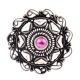 Oxidized 92.5 Sterling Silver Ring Adjustable Round Floral Amethyst Ring (Free Size)