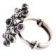 92.5 Sterling Silver Ring Oxidized With Amethyst Studded In The Border And Onyx In Centre (Free Size)