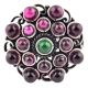 Round Amethysts Studded 92.5 Sterling Silver Ring Adjustable Oxidized Ring For Women (Free Size)