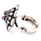Fashionable 92.5 Sterling Silver Ring With Three Amethyst Stones (Free Size)