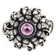 Embossed floral Motifs Engraved 92.5 Sterling Silver Ring Fashion Accessory (Free Size)