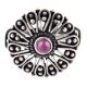 Petals 92.5 Sterling Silver Ring Amethyst Stone Floral Adjustable Design (Free Size)