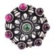 Embossed motifs 92.5 Sterling Silver Ring Round Amethyst stones Party Wear (Free Size)