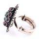 Pyramid 92.5 Sterling Silver Ring With Amethyst And Onyx Stone Oxidized Fashion Jewelry (Free Size)