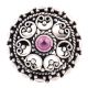 Indian 92.5 Sterling Silver Ring  Filigree Design Round Amethyst Ring For Women (Free Size)