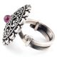 Indian 92.5 Sterling Silver Ring  Filigree Design Round Amethyst Ring For Women (Free Size)