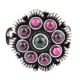 92.5 Sterling Silver Ring Round Amethyst stones and Onyx Studded Statement Ring (Free Size)