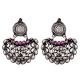 92.5 Sterling Silver Chandbali Earrings With Amethyst Stones
