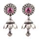 92.5 Sterling Silver Chandelier Earrings Inverted Lotus Floral Sunflower Stud With Amethyst Stone