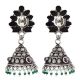 Tribal 92.5 Sterling silver Jhumki Studded With Amethyst and Peridot Stones