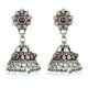 92.5 Sterling silver Earrings jhumki With Amethyst Stone Floral Stud And Onyx and Pearl Beads Tassels