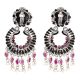 Floral Design 92.5 Sterling Silver Earrings Adorned With Pink Tourmaline Stones
