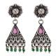 Daily wear 92.5 Floral Stud Amethyst stone Triangle shape Dangle Earrings