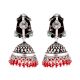 Tribal Design 95.5 Sterling Silver Earrings With Turquoise And Coral Stone Tassels