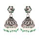 Evergreen 92.5 Sterling Silver Earrings With Green Peridot And Pearl Beads Tassels