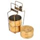 Golden Brass Tiffin Box Three Container with Long  Stand