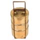 Indian Brass Tiffin Box With Three Carrier Home Decoration