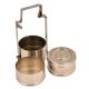 Brass Tiffin Box Three Tier Lunch Box With Silver Finish