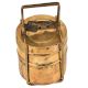 Brass Tiffin Box With Brass Strap Frame And Two Containers