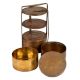 Mixed Metal Tiffin box With Two Copper One Brass Container