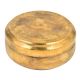 Round Brass Tiffin Box Flower Design In Centre Of Lid