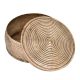Round Brass Tiffin Box Spiral Design Engraved  Box