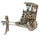 Brass Rickshaw Man Pull Driven Cart