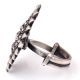 Adjustable Diamond  92.5 Sterling Silver Ring Oxidized Engraved Tribal Motifs Design