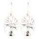 Round 92.5 Sterling Earrings With Single Tree of Life Motif