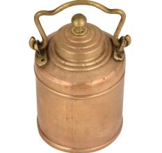 Brass Milk Pot Cylindrical Shape Decorative Handle