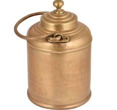 Brass Milk Pot Light Engraved With Circular Lines And Owner name