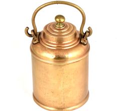 Brass Milk Pot Rings Engraved  On Lid And Knob Finial