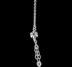 92.5 Sterling Silver Double Layered Necklace With Flower Beads