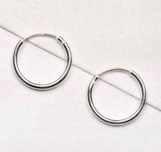 Small 92.5 Sterling Silver Hoop Bali Earrings Fashion Wear
