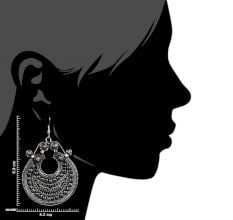 Tribal Hinged 92.5 Sterling Silver Filigree Earring  For women