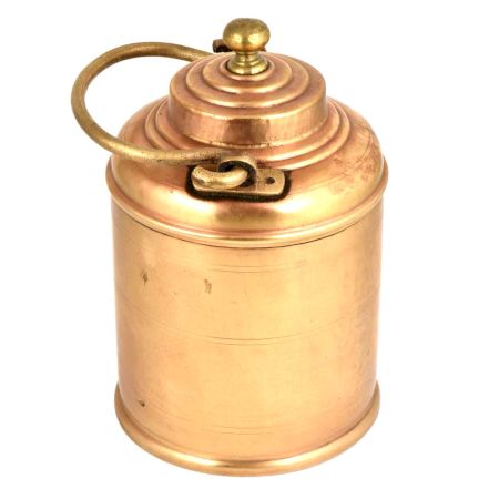 Brass Milk Pot Rings Engraved  On Lid And Knob Finial