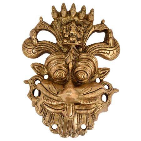 Brass Wall Hanging  Religious Mahakal Fierce Monster Face
