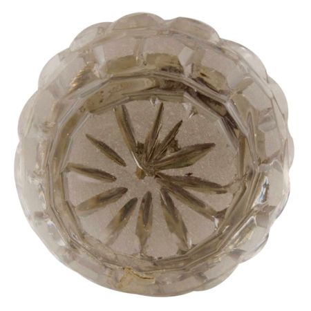 Clear Round Patterned Glass Knob