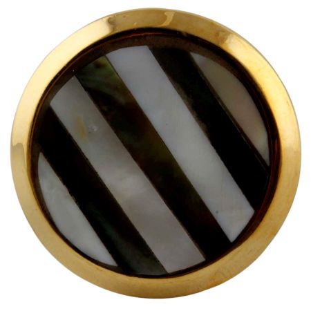 Black Strip Brass Shell Cabinet Knob