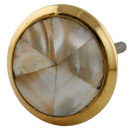 Natural Shell Brass Dresser Knob
