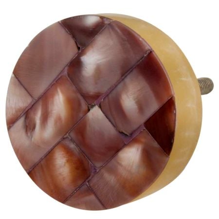 Brown Inlay Resin Decor Knobs