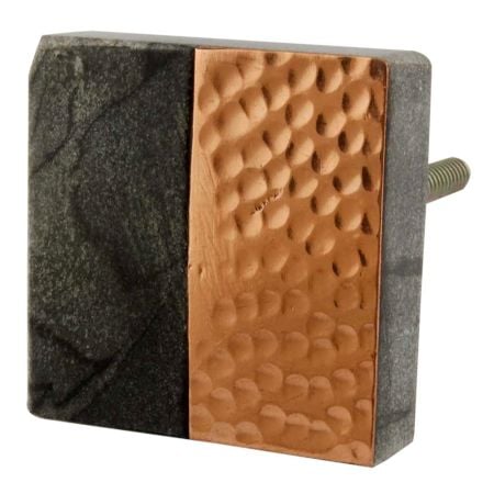 Grey Stone Copper Square Dresser Knobs