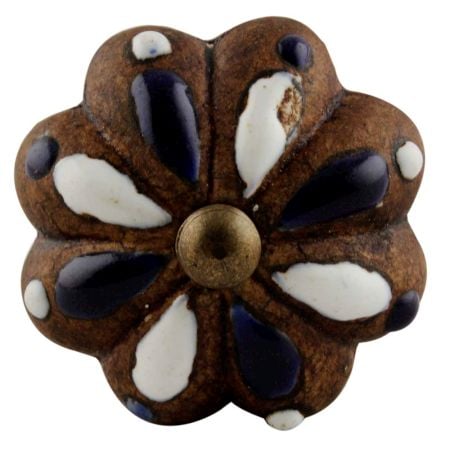Antique Floral Melon Ceramic Dresser Knobs